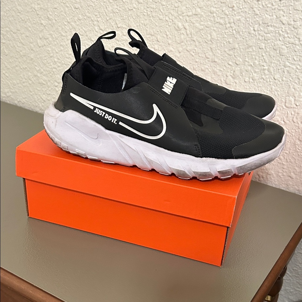 Nike Black and White Slip-On Shoes